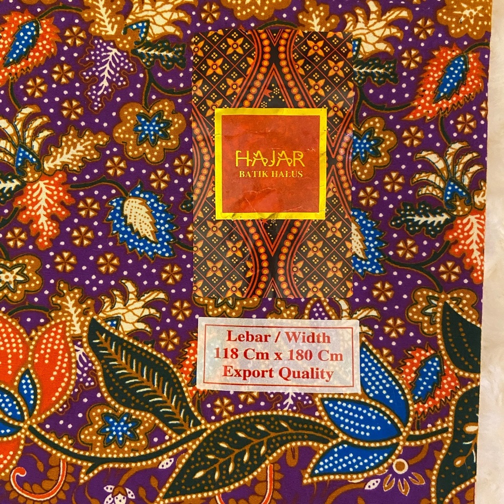 New Batik Fabric, 46.45” x 70.86”, Woven in Tube for Pareo, Skirt or Cover-Up